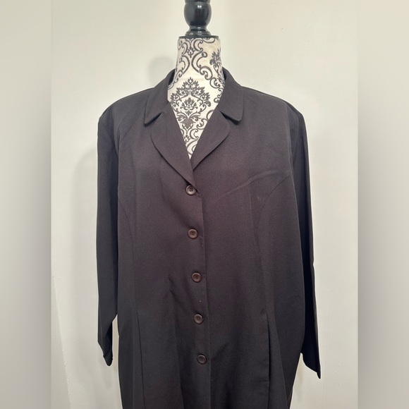 main street classics women’s plus black unlined pockets long dress Size 4XL - Picture 2 of 10